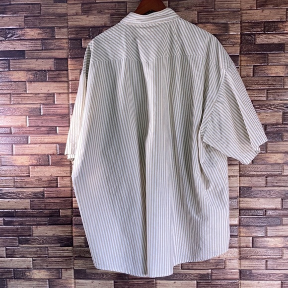 Mens Vintage Williams Bay 4X Western Shirt Tan & Cream Pearl Snap Button Down - Picture 3 of 10